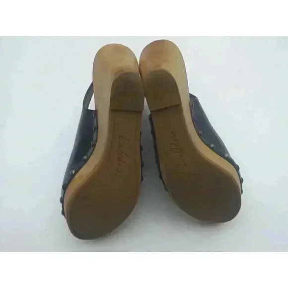 Sam Edelman CAMILLA Black Leather Wedge Sling Heel Platform Sandals Size 8.5M - Picture 6 of 9